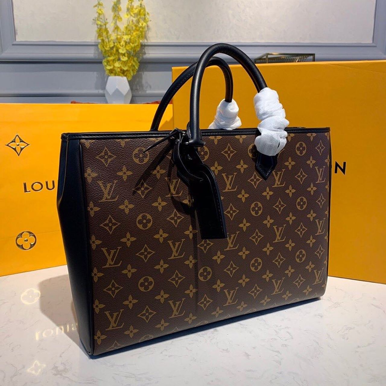 Louis Vuitton Grand Sac Tote Bag Monogram Canvas For Women,  Shoulder Bags 14.5in/37cm Louis Vuitton