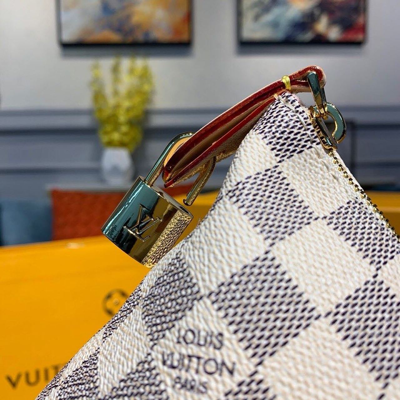 Louis Vuitton Lena MM Damier Azur Canvas For Women, WomenÃƒÂ¢Ã¢â€šÂ¬Ã¢â€žÂ¢s Handbags, Shoulder Bags 13in/33cm Louis Vuitton N44040