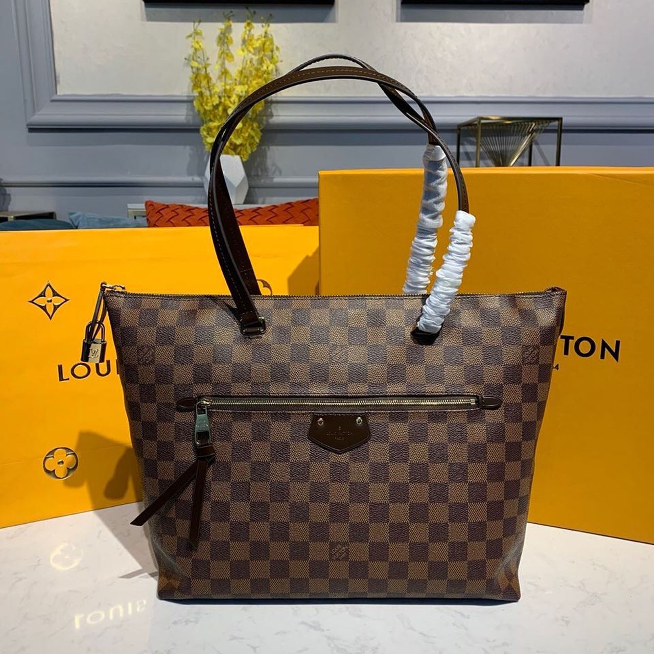 Louis Vuitton Lena MM Damier Ebene Canvas For Women, WoHandbag, Shoulder Bags 13in/33cm Louis Vuitton N41013