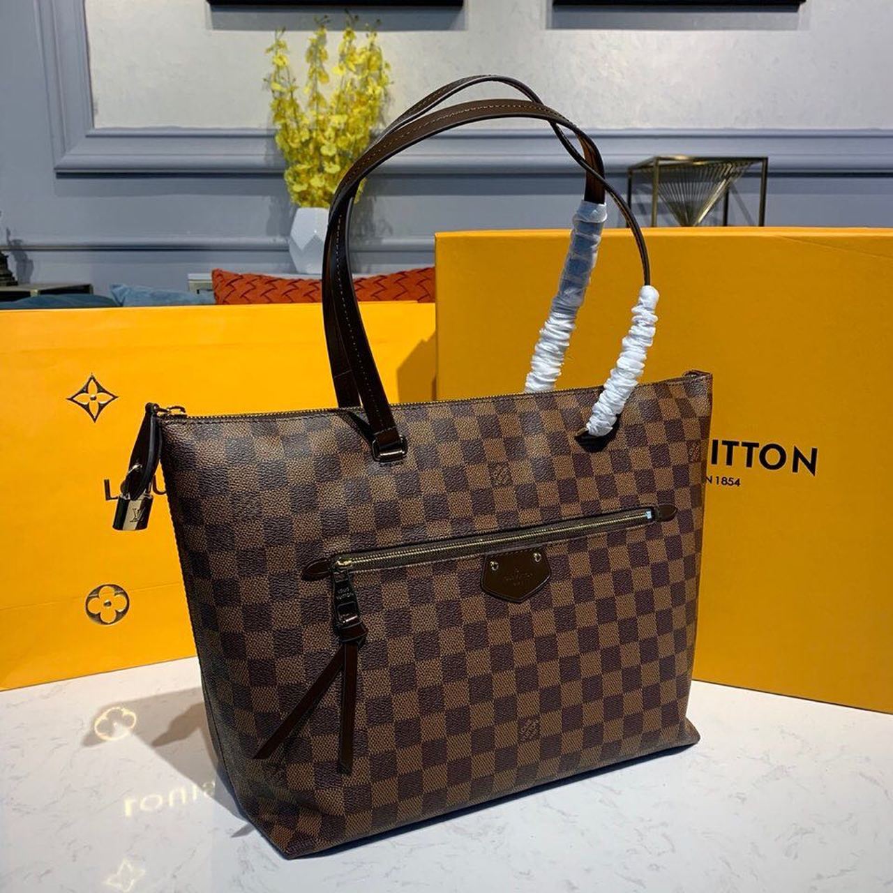 Louis Vuitton Lena MM Damier Ebene Canvas For Women, WoHandbag, Shoulder Bags 13in/33cm Louis Vuitton N41013