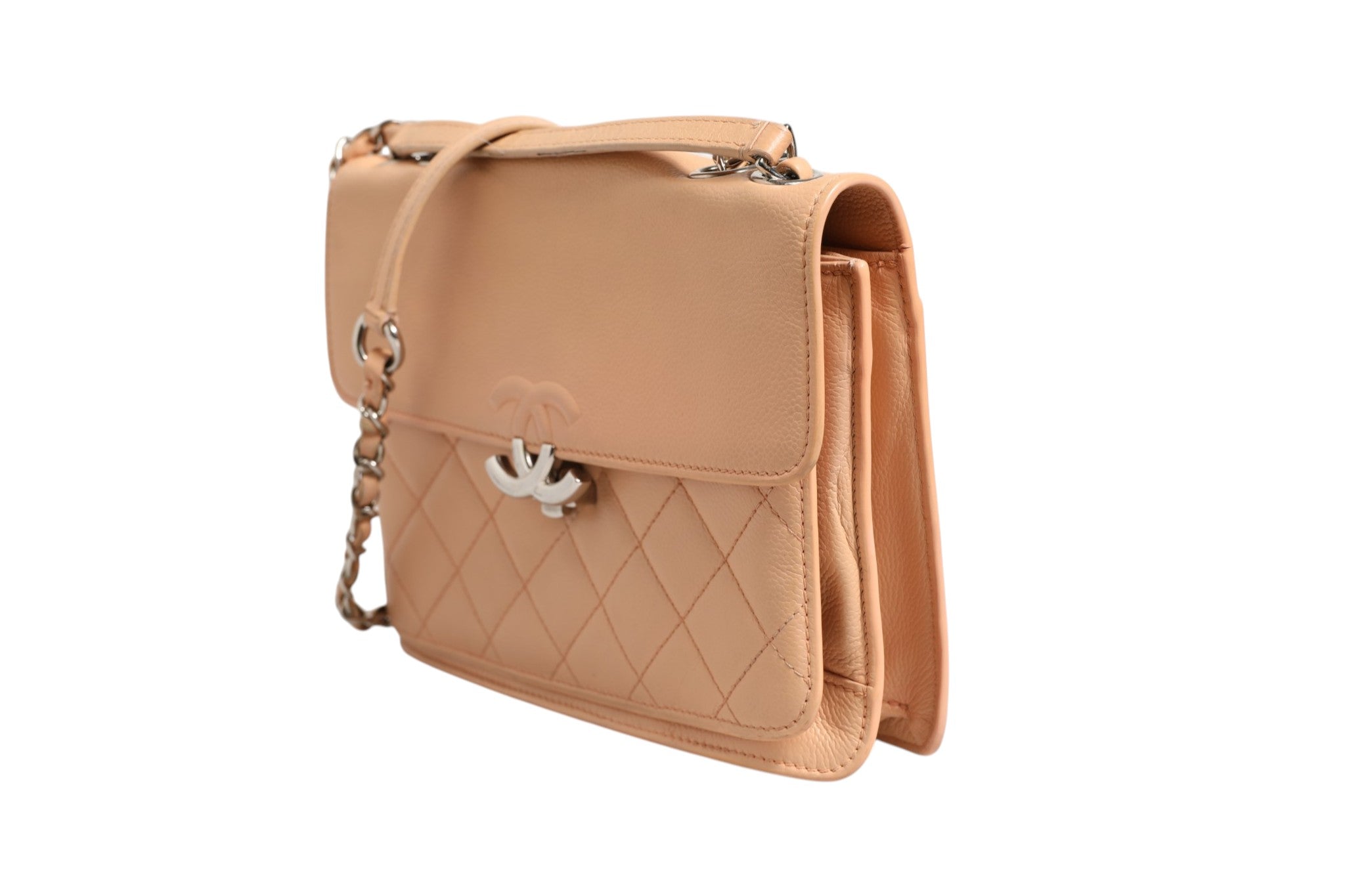 Chanel Goatskin Quilted Small CC Box Flap Women's Bag
