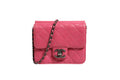 Chanel Pink Quilted Lambskin Leather Classic Square Mini Flap Women's Bag