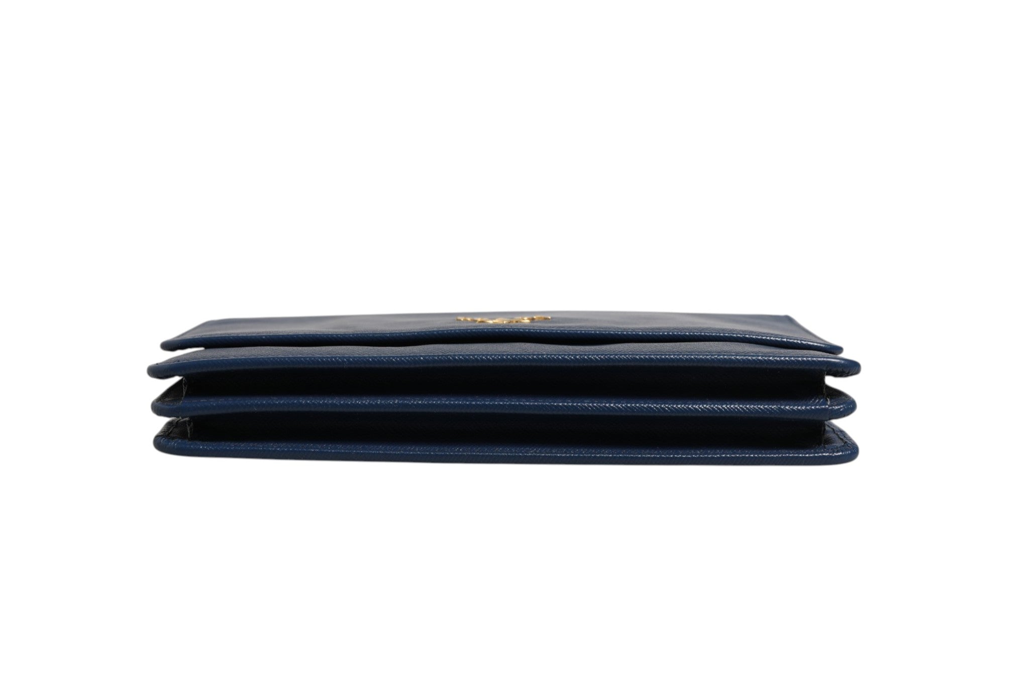 Prada Blue Saffiano Leather Wallet on Chain Clutch Women's Bag