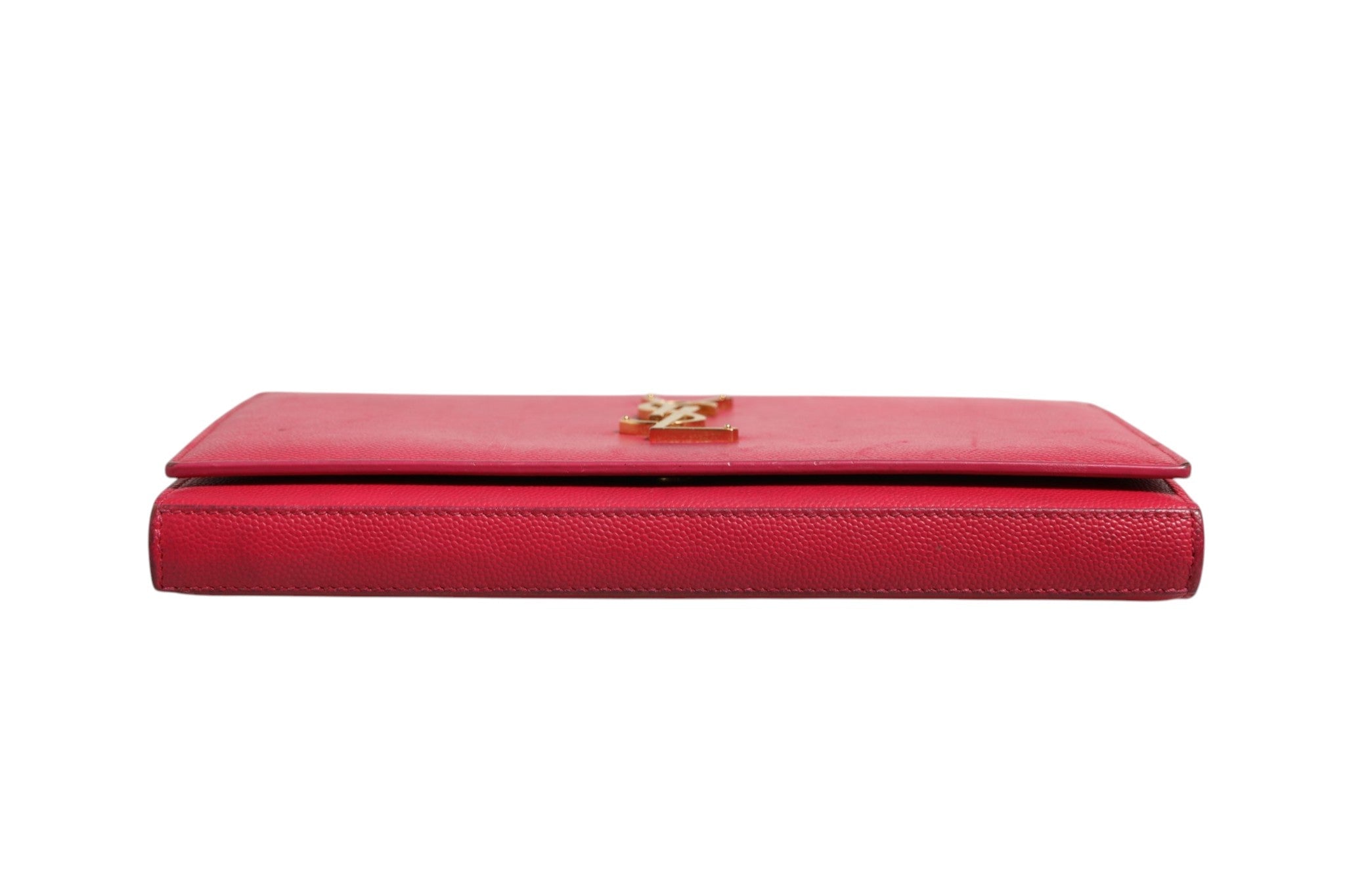 Saint Laurent Red Leather Monogram Wallet on Women's Chain (Pre-Owned)