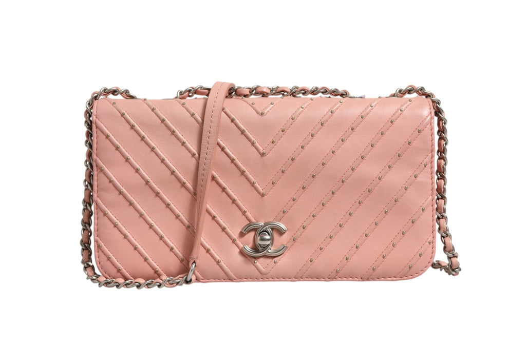 Chanel Small Classic Double Flap Bag Light Pink Women's Chevron