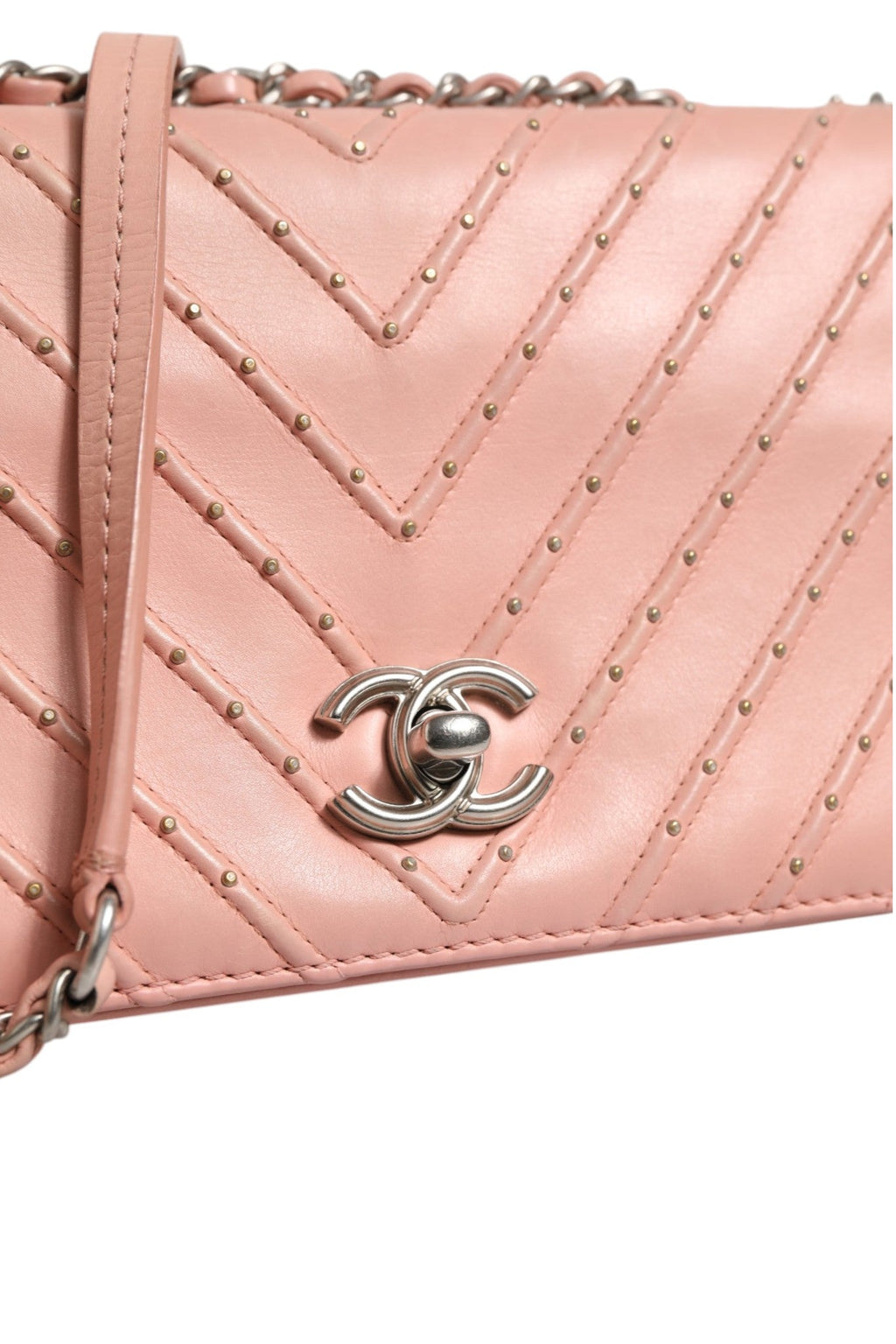 Chanel Small Classic Double Flap Bag Light Pink Women's Chevron