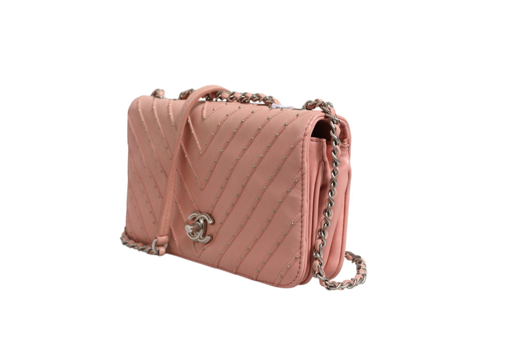 Chanel Small Classic Double Flap Bag Light Pink Women's Chevron
