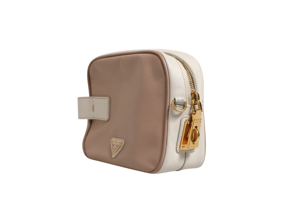 Prada Clay Gray Small Leather Shoulder Women's Bag