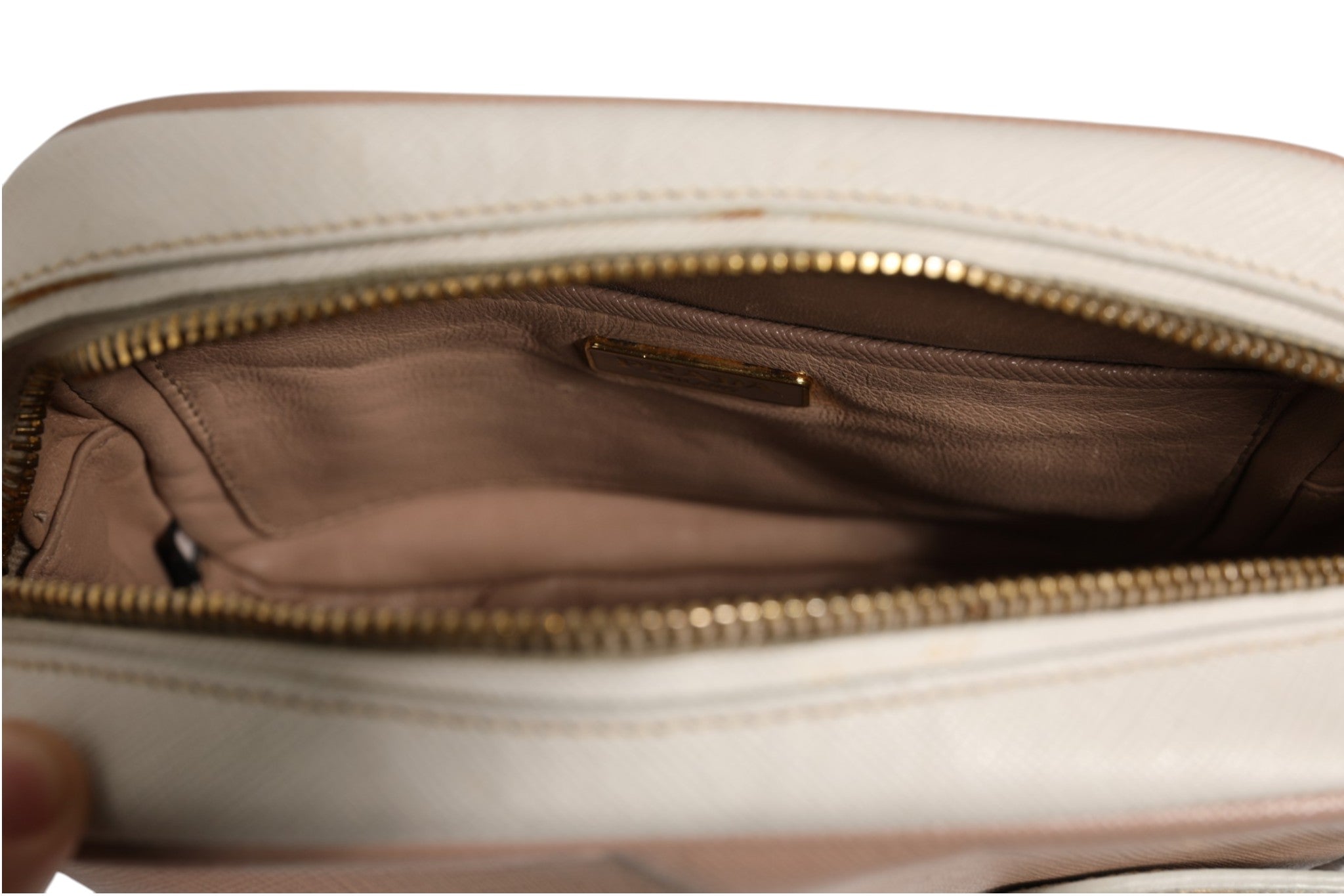 Prada Clay Gray Small Leather Shoulder Women's Bag