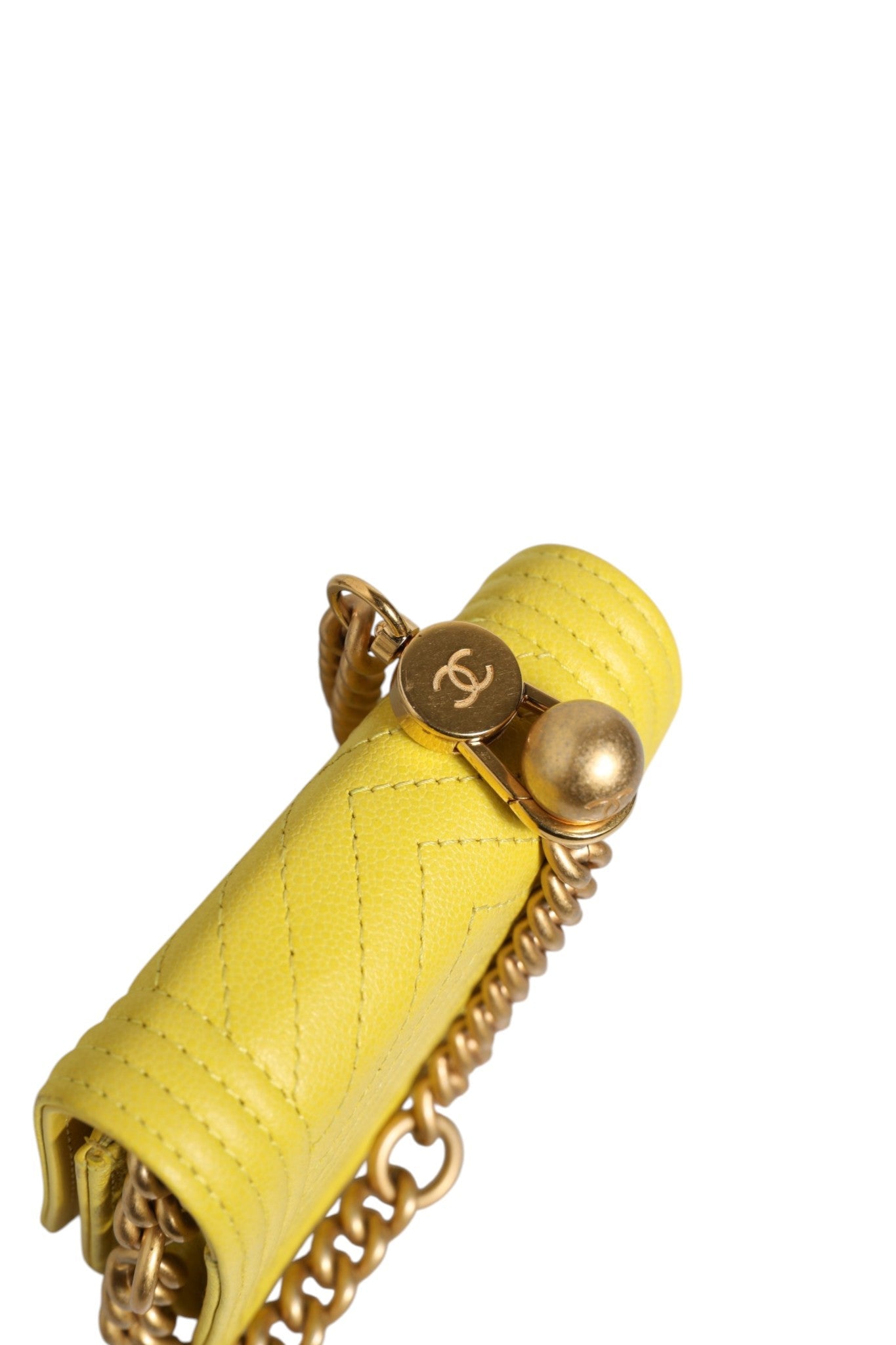 Chanel Crossbody Yellow Leather Women's Bag