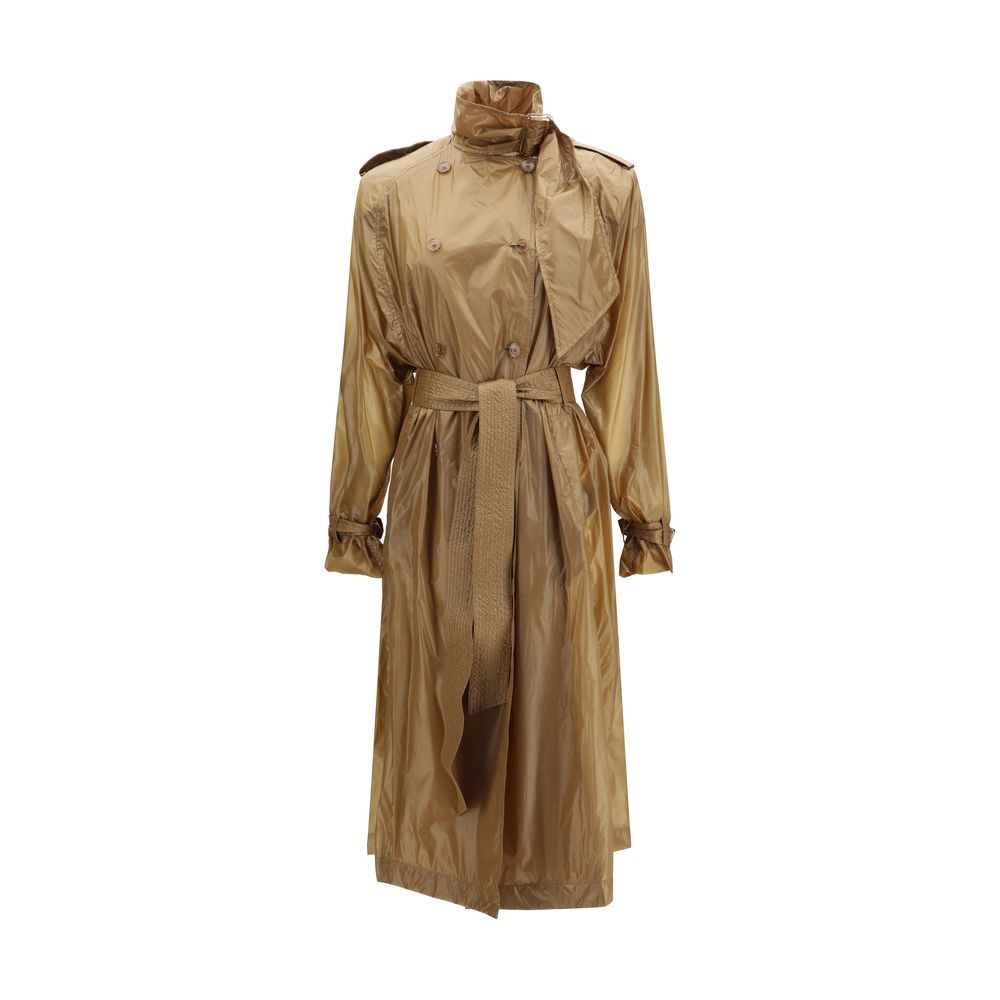 Saint Laurent Beige Polyamide Trench Women's Coat
