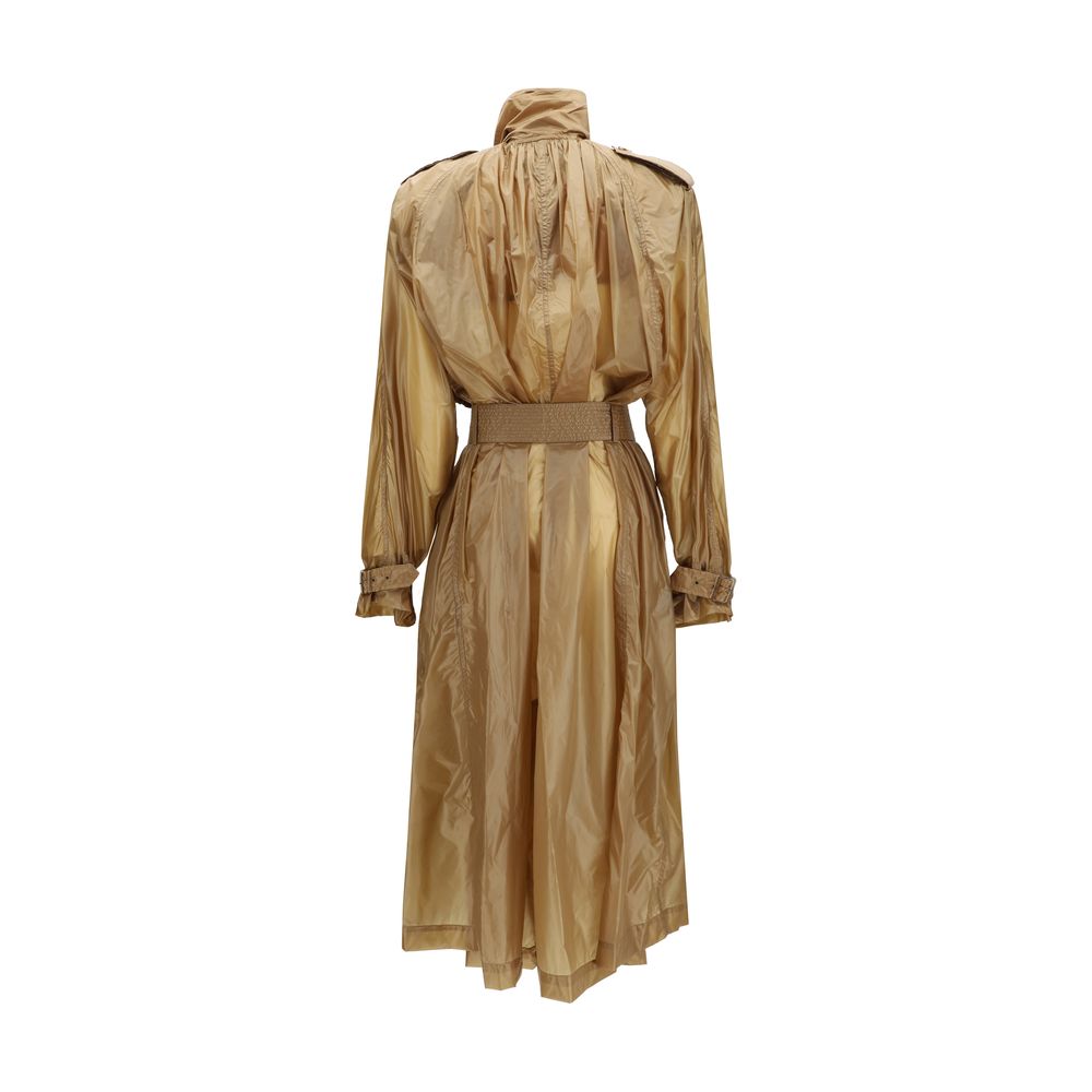 Saint Laurent Beige Polyamide Trench Women's Coat
