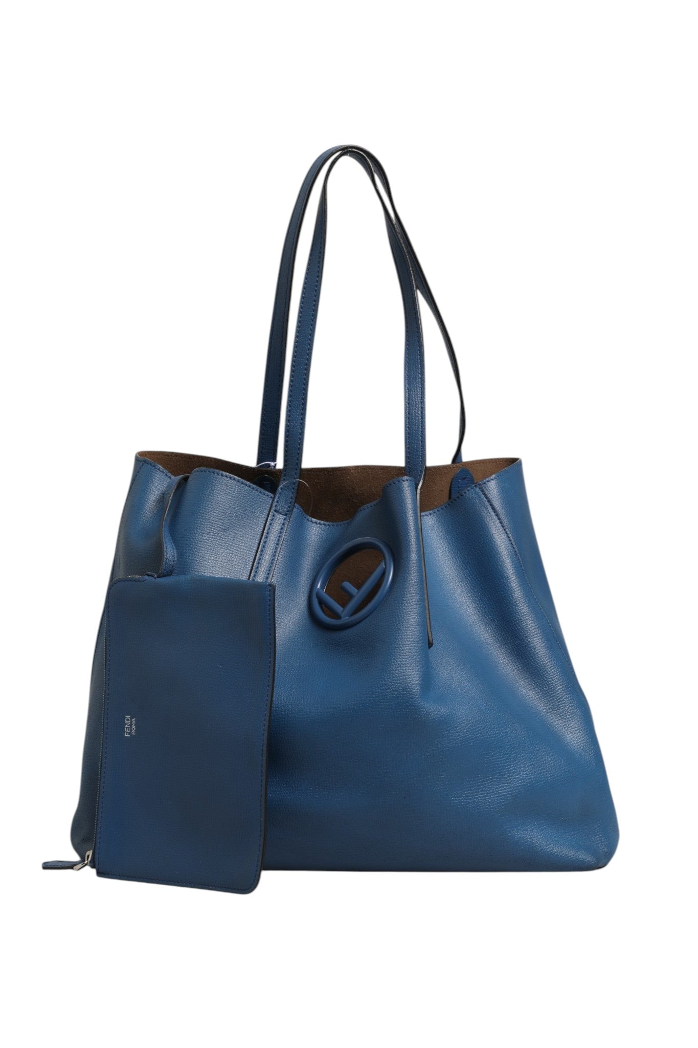 Fendi Leather Navy Blue Shopping Women's Tote