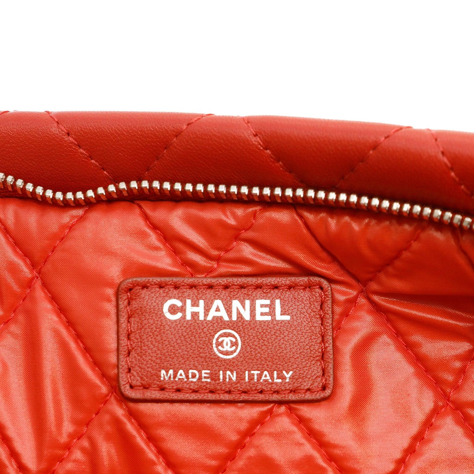 Chanel Red fold-over clutch