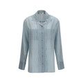 Fendi Blue Silk Dress Women's Shirt