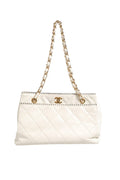 Chanel Shiny Calfskin Quilted Mini 22 White Women's 1792563