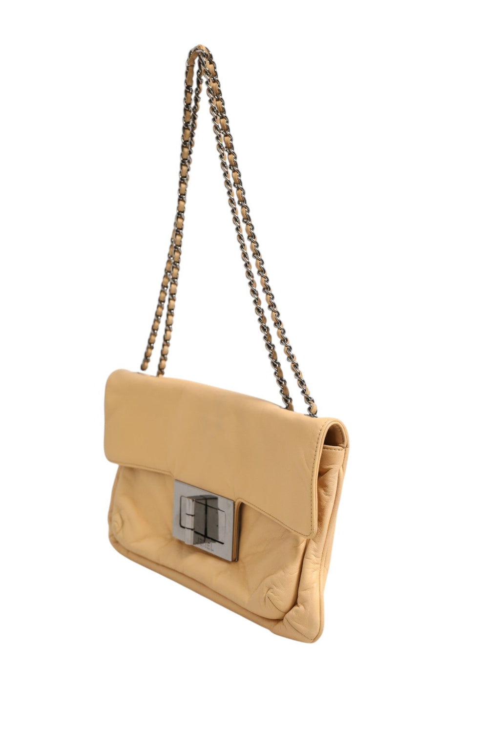 Chanel Beige Lambskin Giant Reissue Mademoiselle Lock Flap Women's Bag