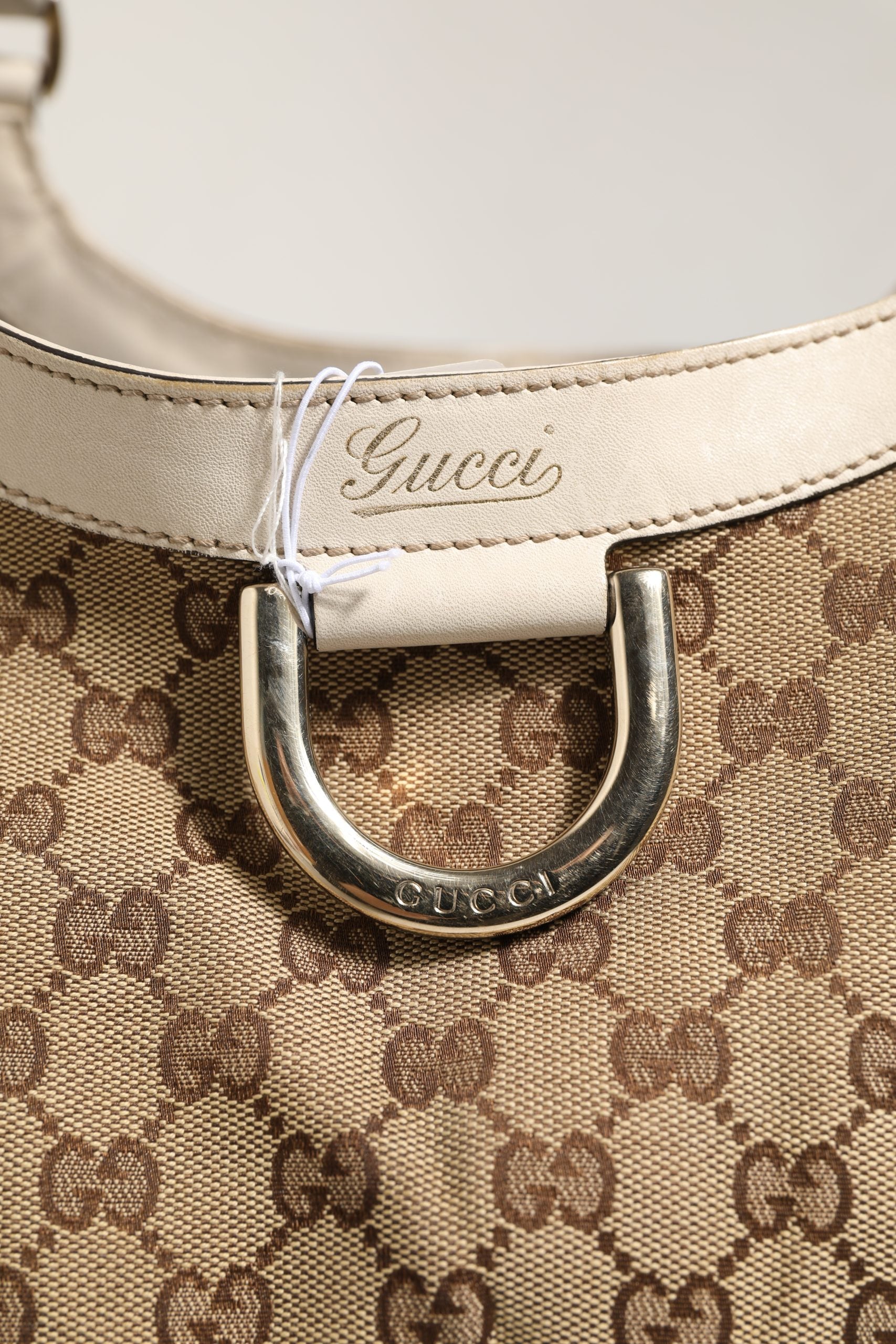 Gucci Canvas Abbey D Ring Shoulder Women's Bag (Pre-Owned)