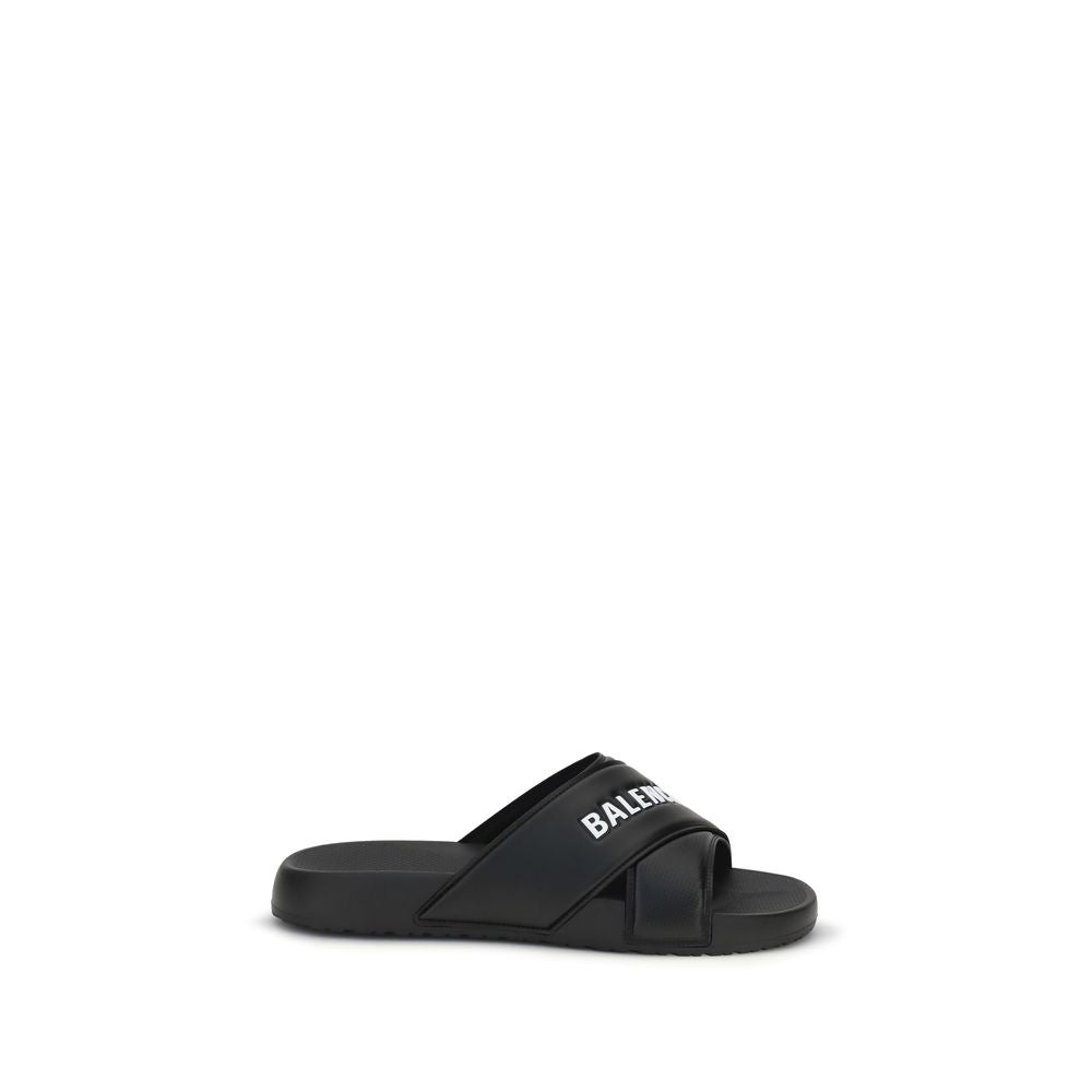 Balenciaga Black Rubber Men's Sandals