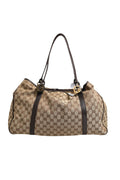 Gucci Beige and Black Canvas Twins Medium Tote Women's Bag (Pre-Owned)