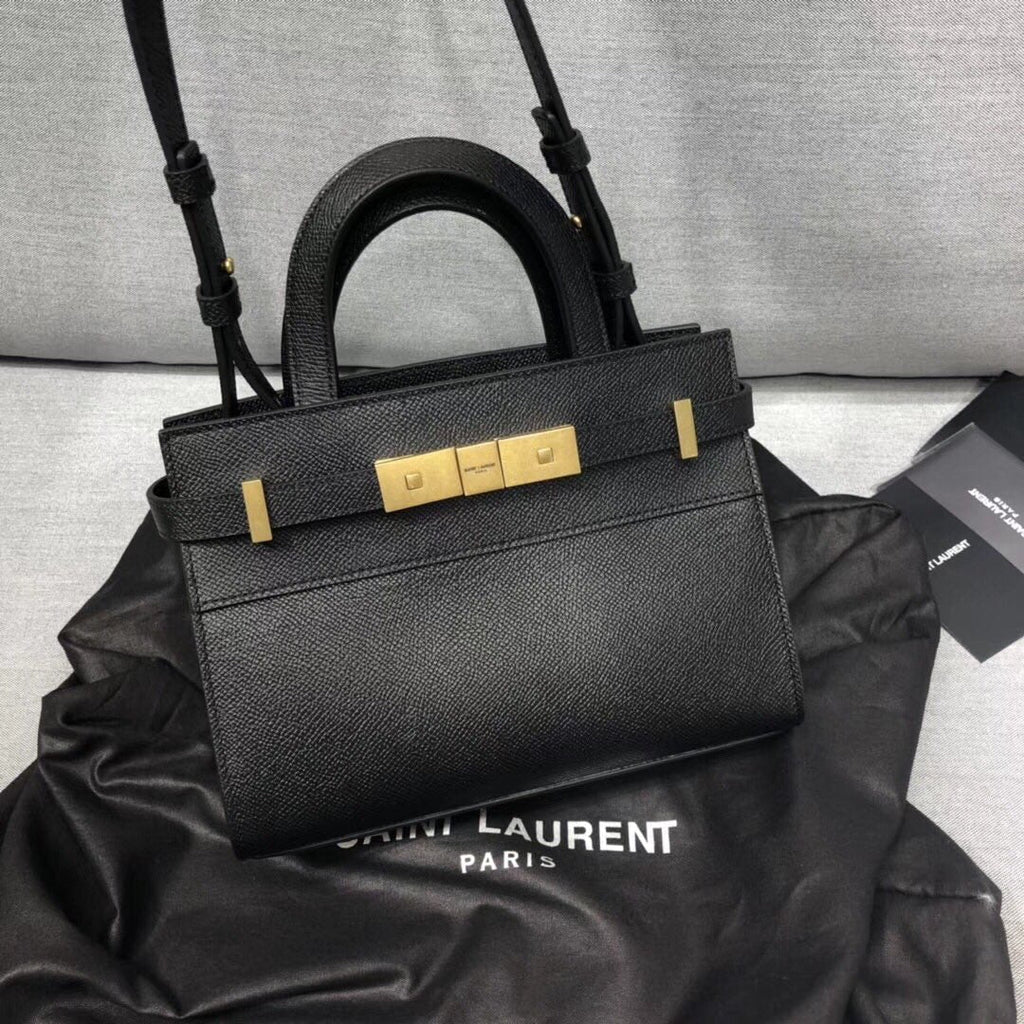 Top Quality Manhattan Nano Shopping Bag In Box Black For Women 8.2in/21cm YSL 5937410SX0W1000