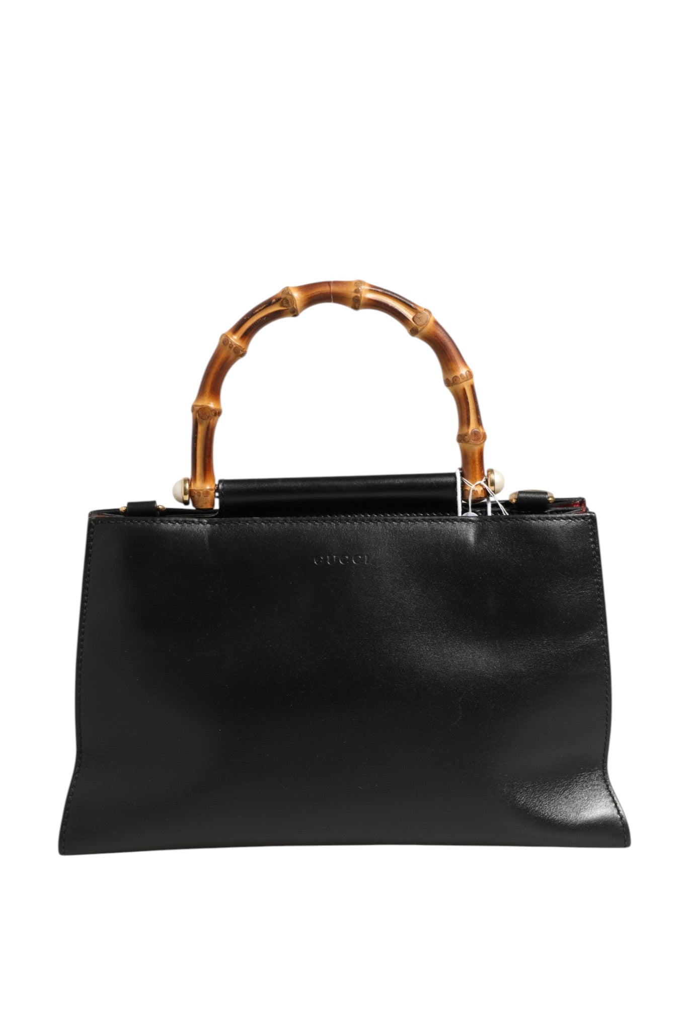 Gucci Nymphaea Bamboo Top Handle Leather Women's Bag (Pre-Owned)