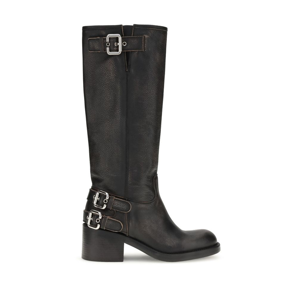 Chloé Black Calf Leather Bos Taurus Ankle Women's Boots