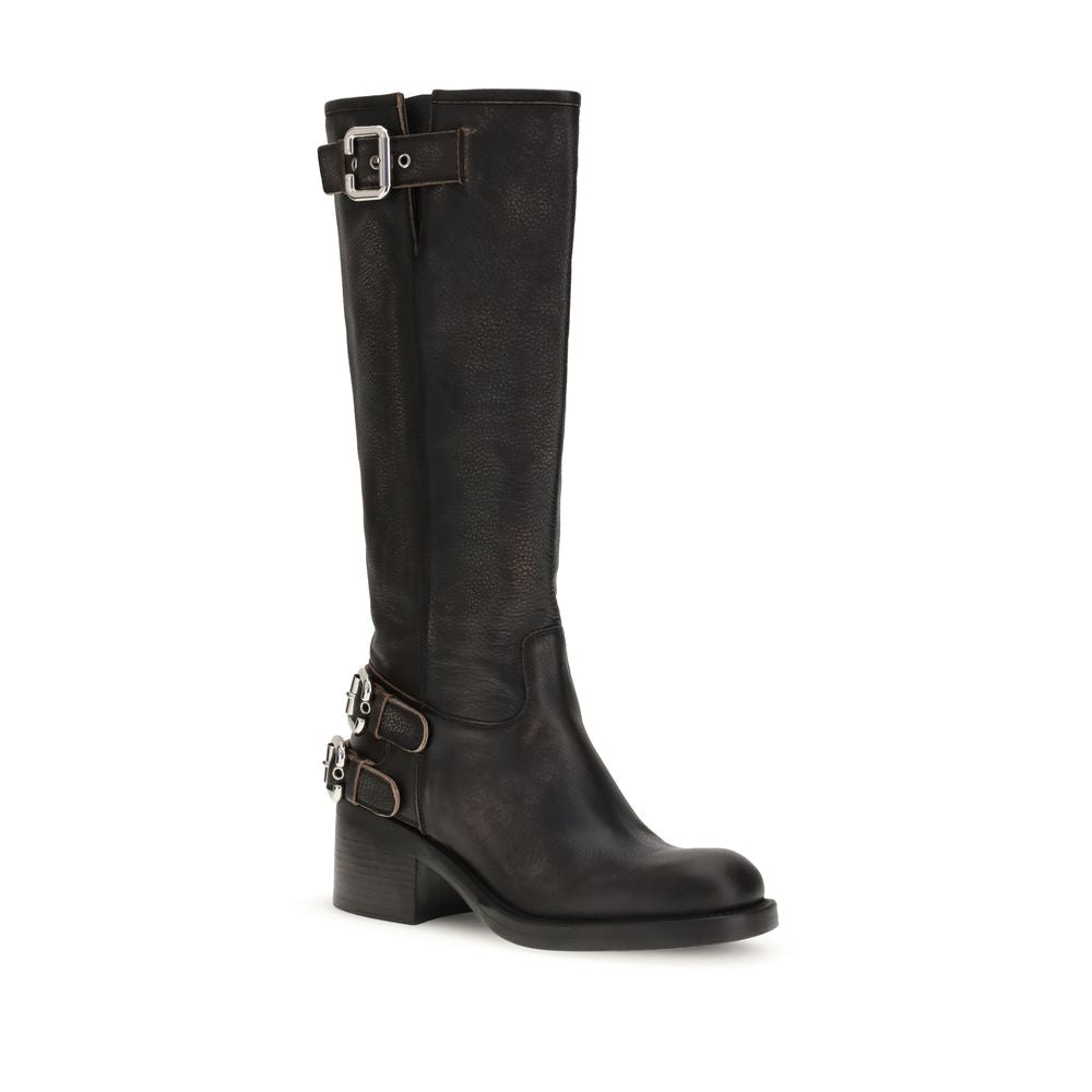 Chloé Black Calf Leather Bos Taurus Ankle Women's Boots