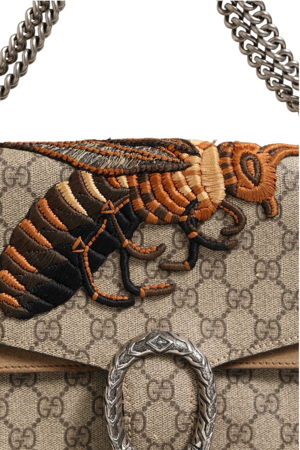Gucci Supreme Monogram Bee Embroidered Shoulder Women's Bag (Pre-Owned)
