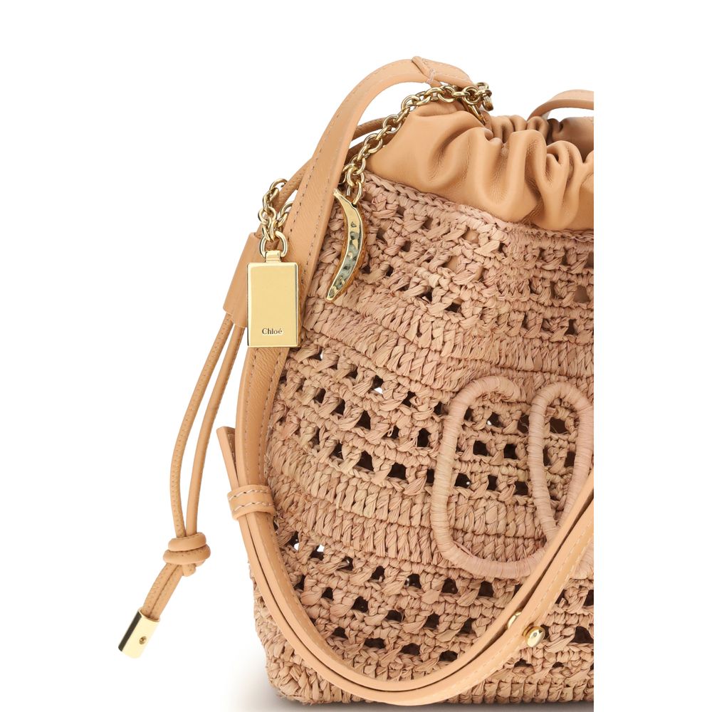 Chloé Beige Raffia Shoulder Women's Bag