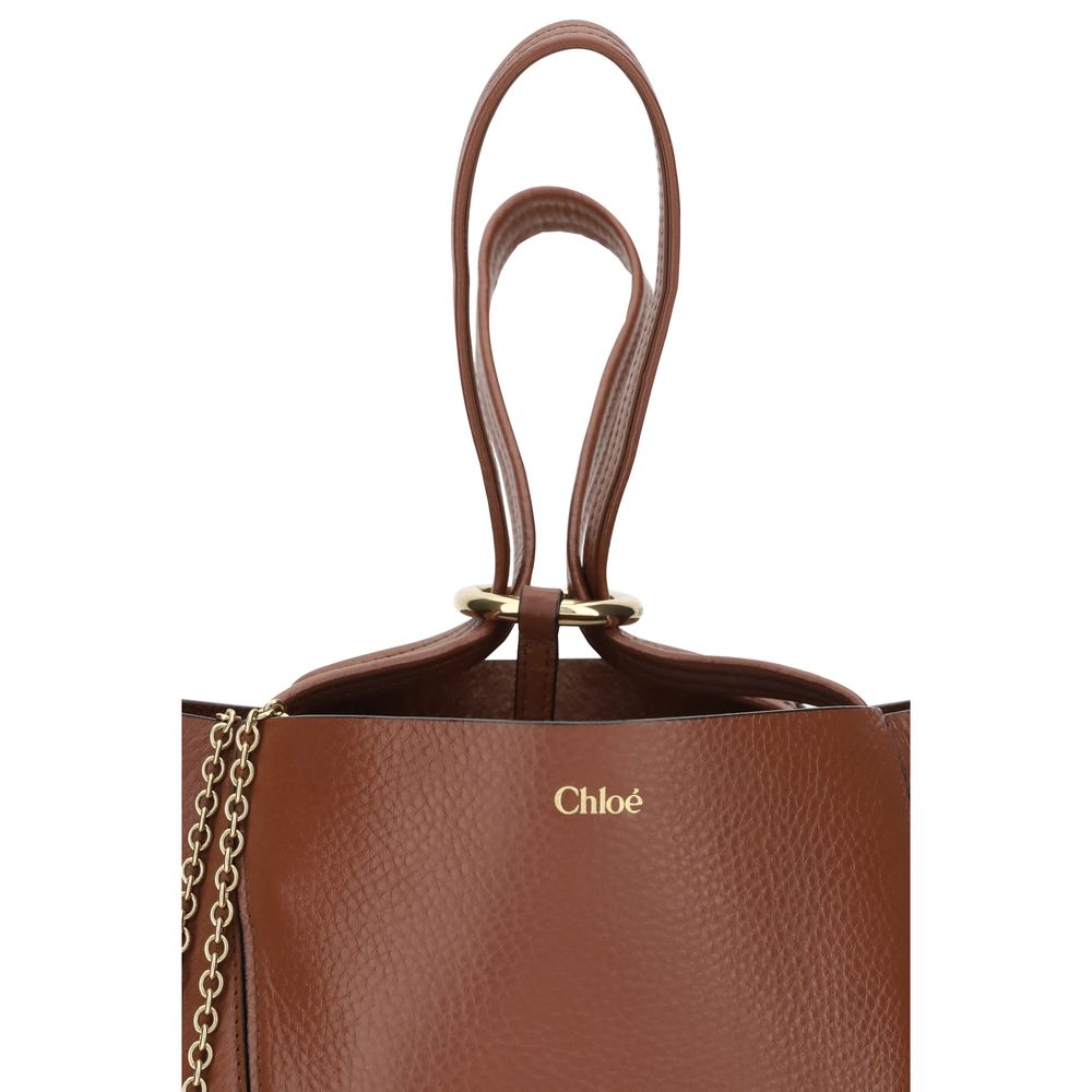 Chloé Brown Calf Leather Bos Taurus Shoulder Women's Bag