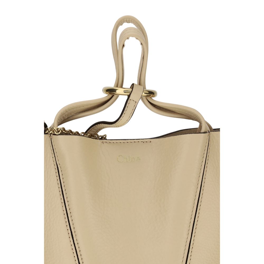 Chloé Beige Calf Leather Bos Taurus Shoulder Women's Bag