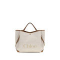 Chloé Beige Cotton Shoulder Women's Bag