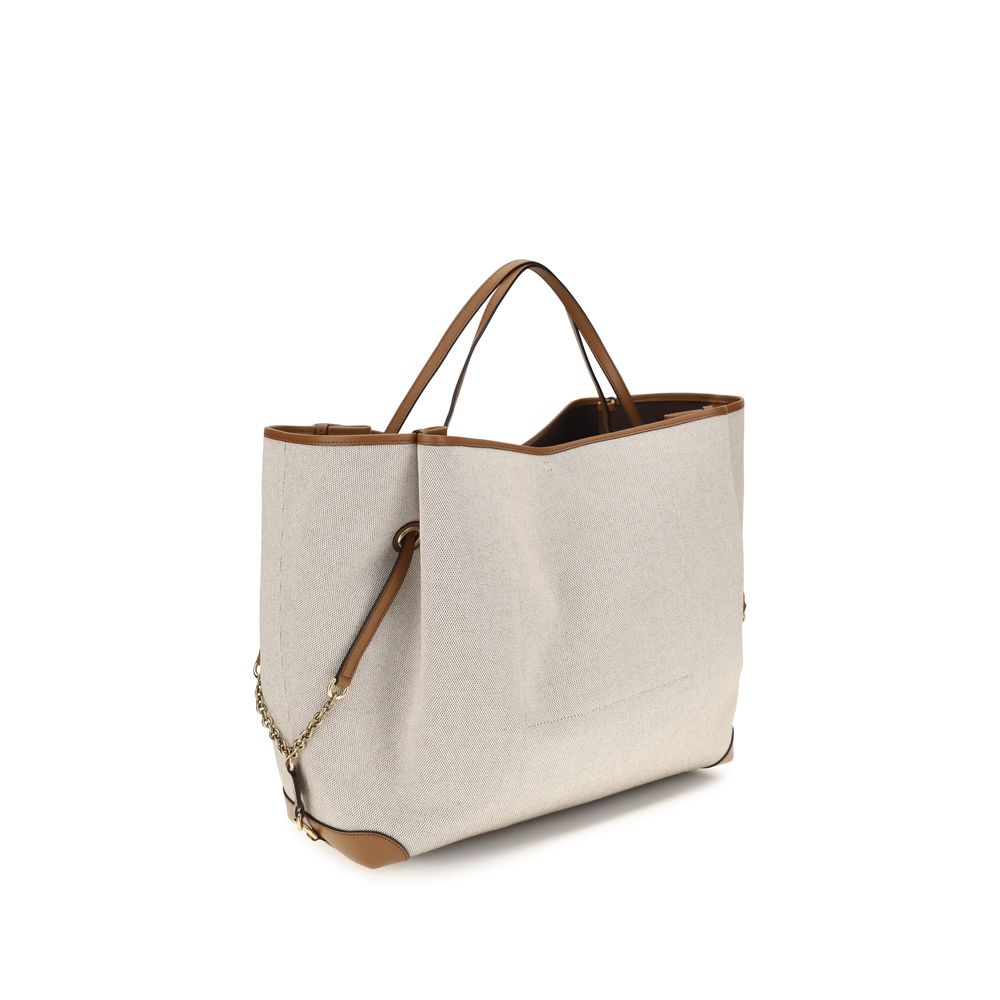 Chloé Beige Cotton Shoulder Women's Bag