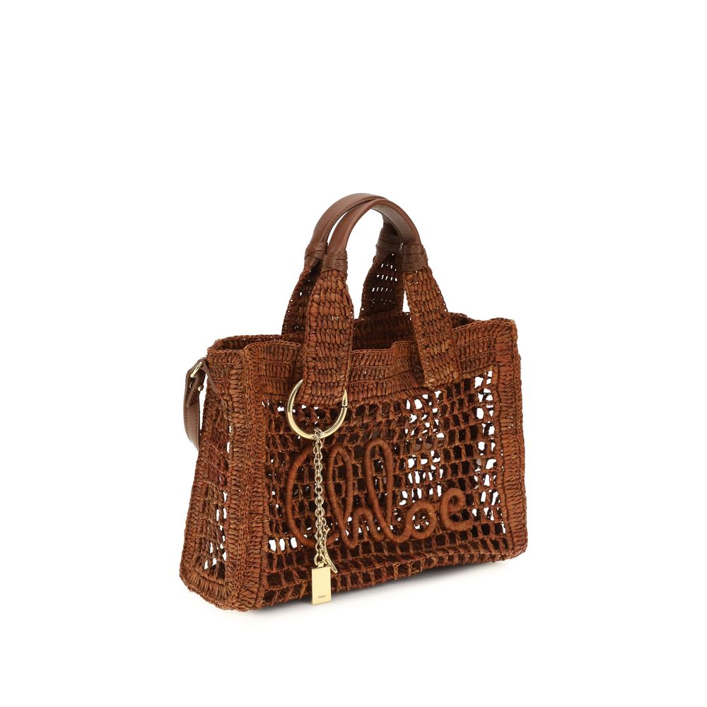 Chloé Brown Raffia Shoulder Women's Bag