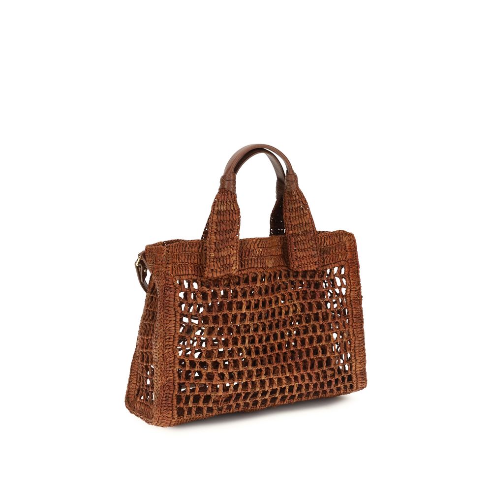 Chloé Brown Raffia Shoulder Women's Bag