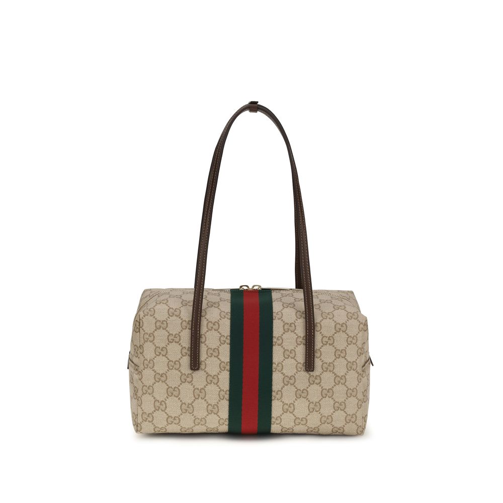 Gucci Beige Cotton Shoulder Women's Bag
