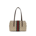Gucci Beige Cotton Shoulder Women's Bag