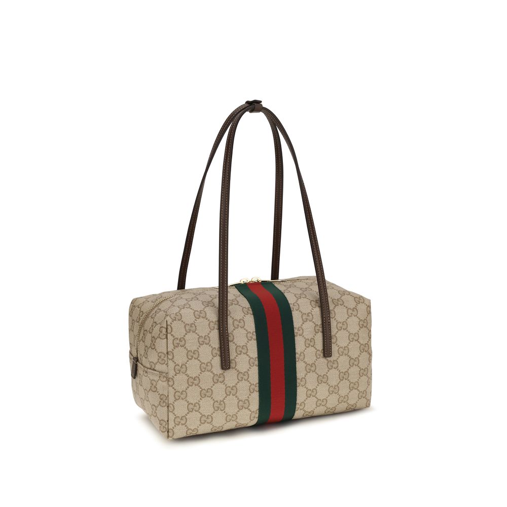 Gucci Beige Cotton Shoulder Women's Bag