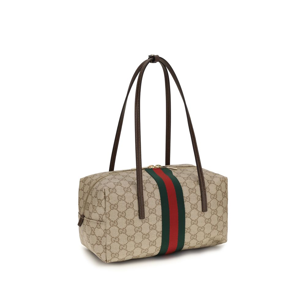 Gucci Beige Cotton Shoulder Women's Bag