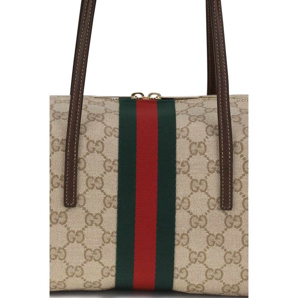 Gucci Beige Cotton Shoulder Women's Bag