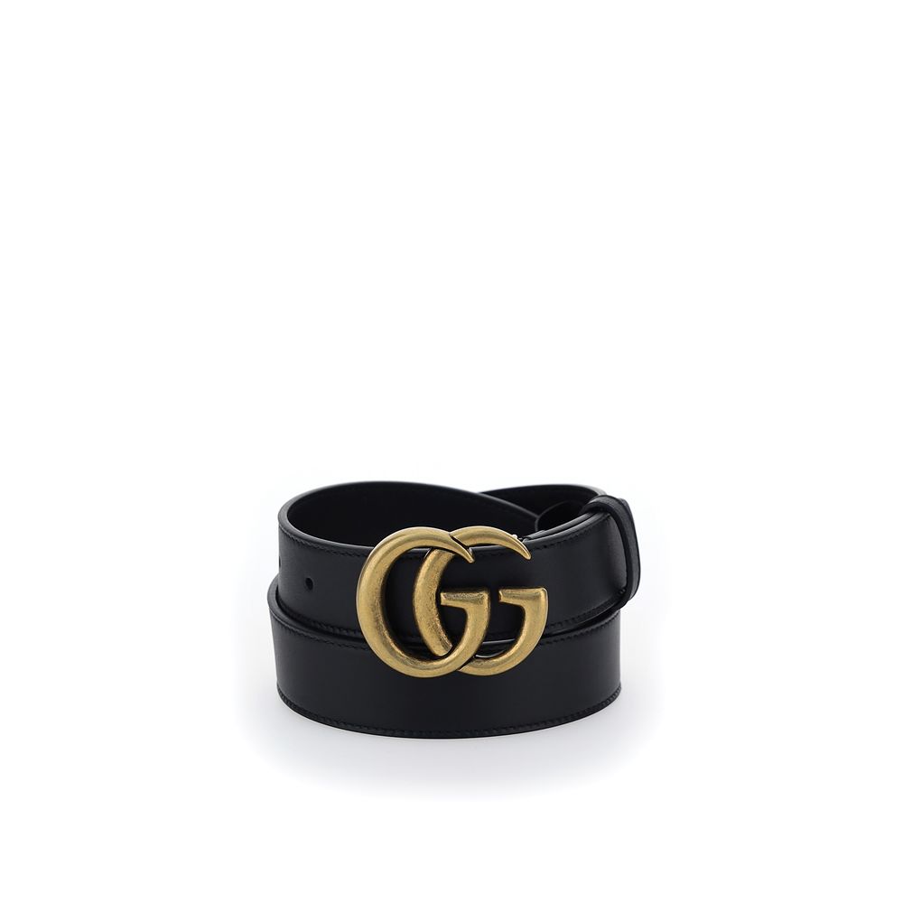 Gucci Black Calf Leather Bos Taurus Regular Men's Belt