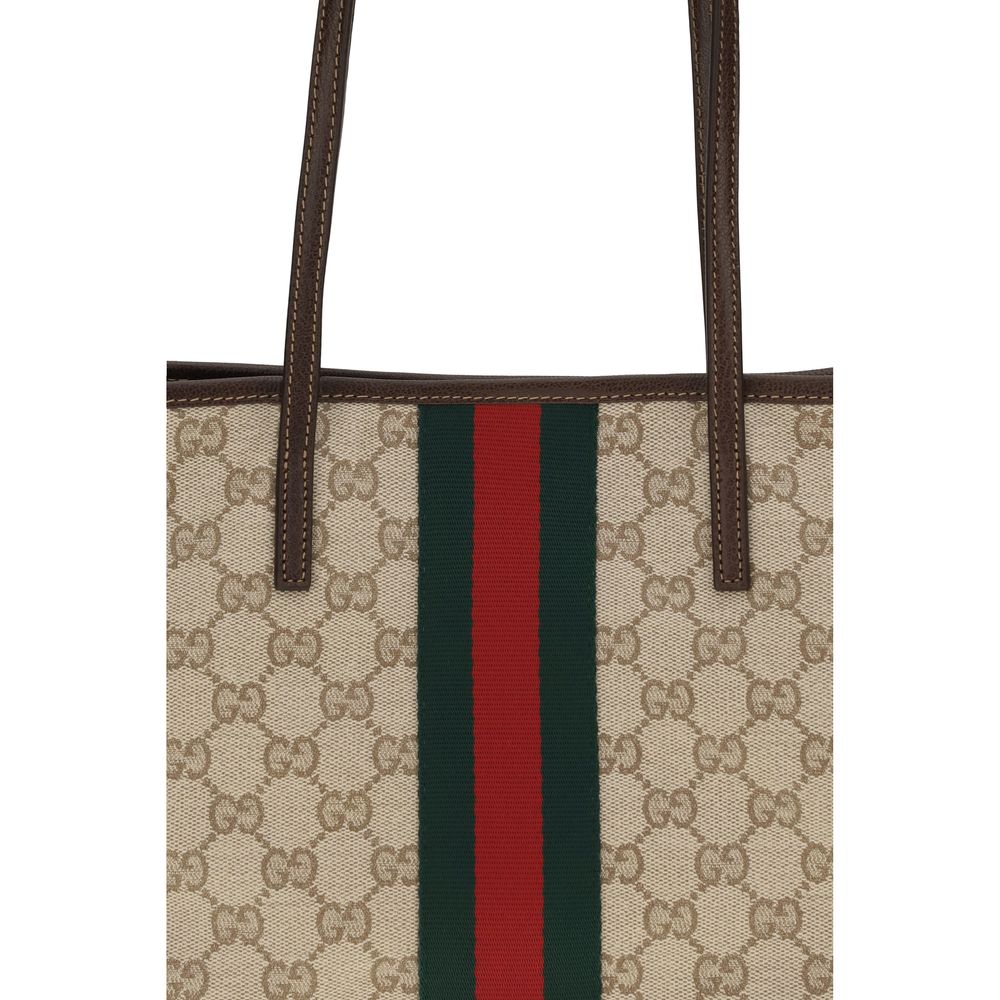 Gucci Beige Cotton Shoulder Women's Bag