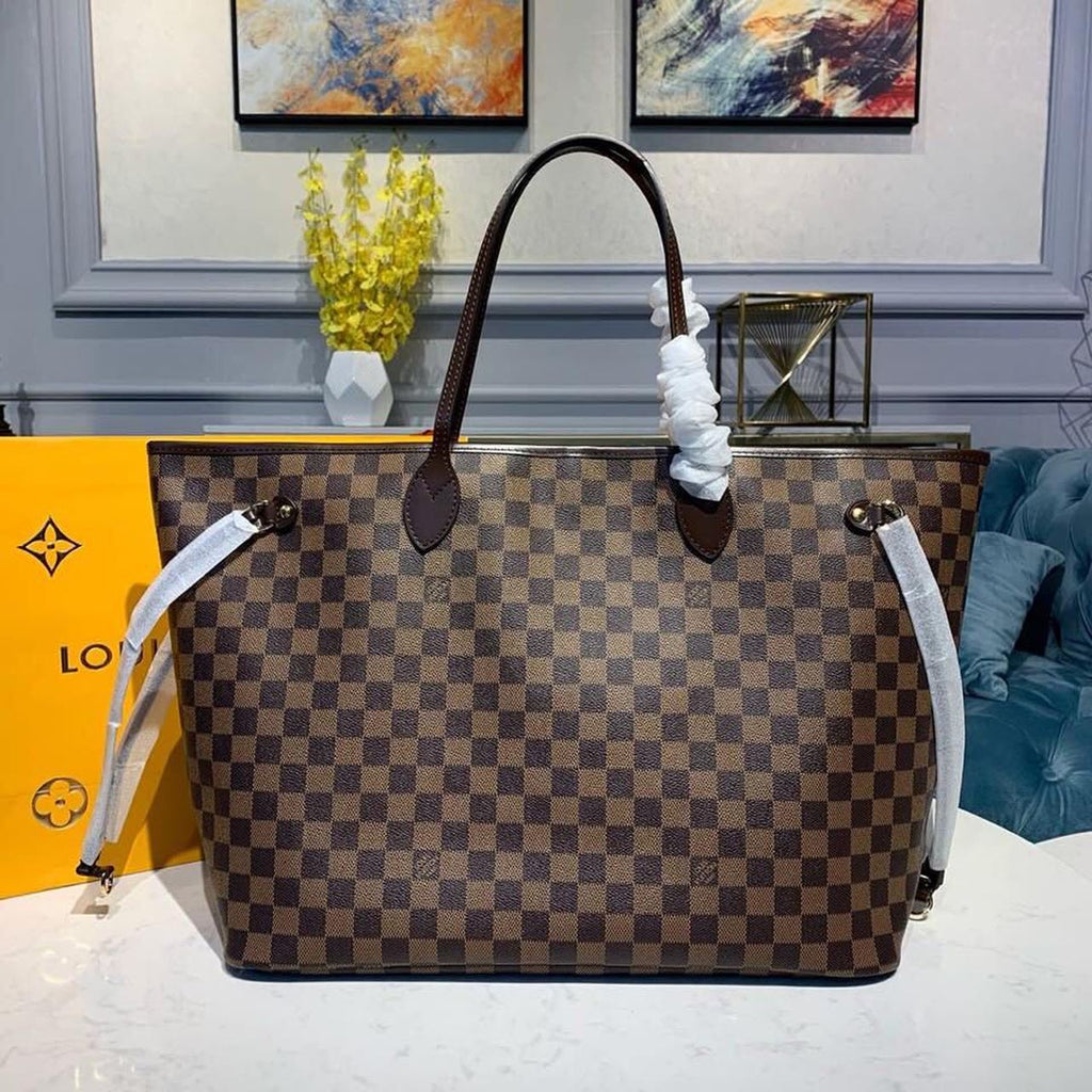 Louis Vuitton Neverfull GM Tote Bag Damier Ebene Canvas GLAMIrise Red For Women, WomenÃƒÂ¢Ã¢â€šÂ¬Ã¢â€žÂ¢s Handbags, Shoulder Bags 15.7in/40cm Louis Vuitton N41357