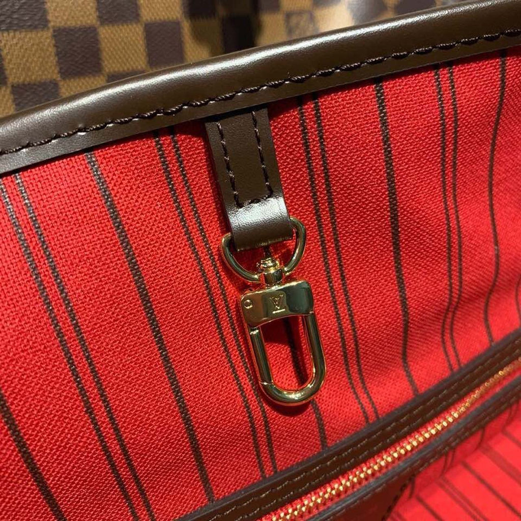 Louis Vuitton Neverfull GM Tote Bag Damier Ebene Canvas GLAMIrise Red For Women, WomenÃƒÂ¢Ã¢â€šÂ¬Ã¢â€žÂ¢s Handbags, Shoulder Bags 15.7in/40cm Louis Vuitton N41357