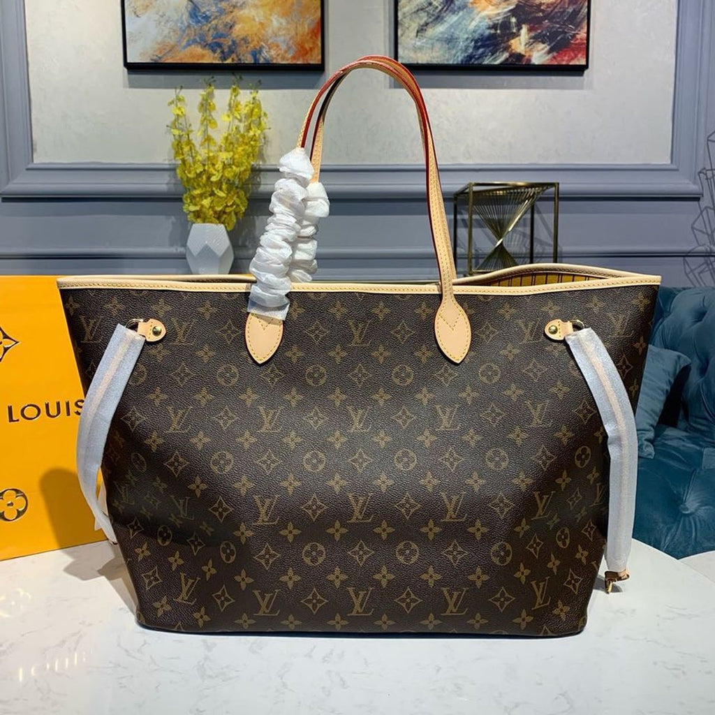 Louis Vuitton Neverfull GM Tote Bag Monogram Canvas Yellow For Women, WomenÃƒÂ¢Ã¢â€šÂ¬Ã¢â€žÂ¢s Handbags, Shoulder Bags 15.7in/39cm Louis Vuitton M40992