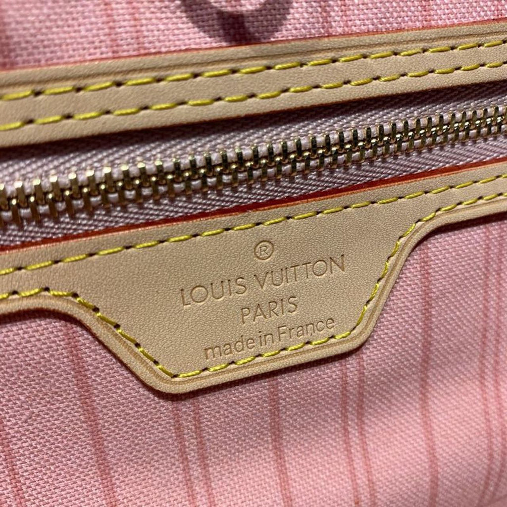 Louis Vuitton Neverfull GM Tote Bag Damier Azur Canvas Rose Ballerine Pink For Women,  Shoulder Bags 15.4in/39cm Louis Vuitton N41604