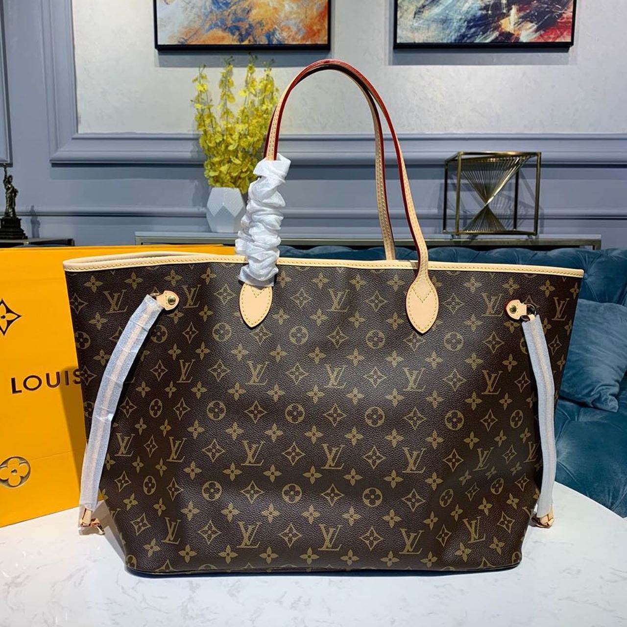 Louis Vuitton Neverfull GM Tote Bag Monogram Canvas Beige For Women, WoHandbag, Shoulder Bags 15.7in/39cm Louis Vuitton M40990