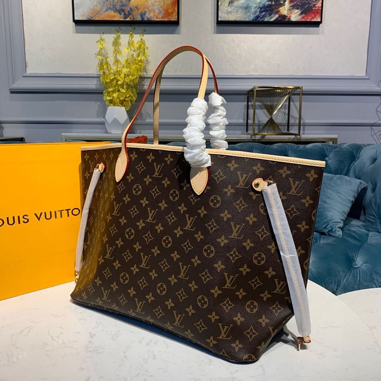 Louis Vuitton Neverfull GM Tote Bag Monogram Canvas Beige For Women, WoHandbag, Shoulder Bags 15.7in/39cm Louis Vuitton M40990