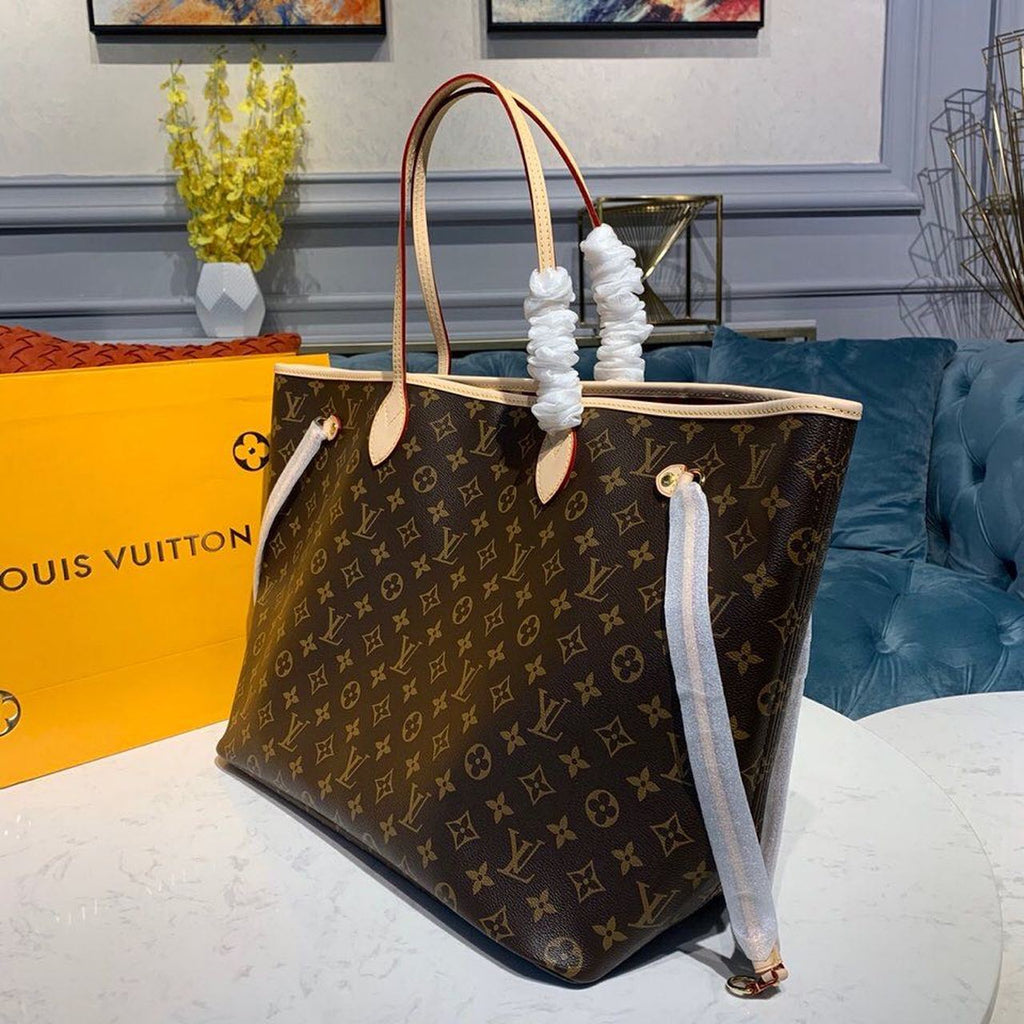Louis Vuitton Neverfull GM Tote Bag Monogram Canvas Red For Women, Women’s Handbags, Shoulder Bags 15.7in/40cm Louis Vuitton M41181